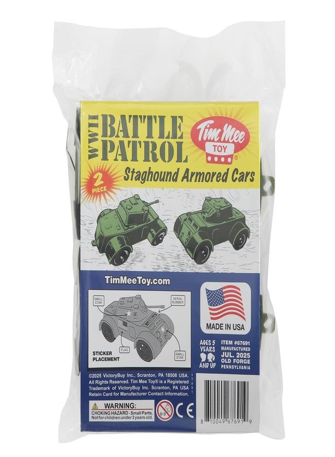 Tim Mee Toy TimMee Staghound Armored Cars - OD Green Plastic Army Men Scout Vehicles - Image 5
